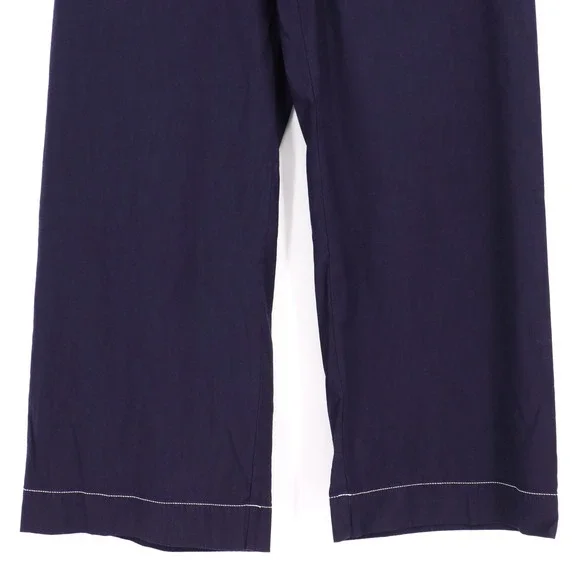 Maeve Women's The Colette Wide Leg Cropped Pants Size 30 Navy Contrast Stitch - Picture 6 of 7